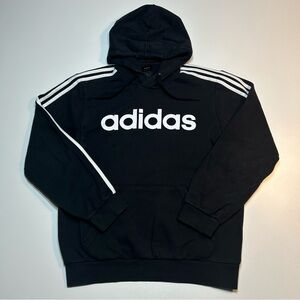 Adidas Men's Essentials 3-Stripes Pullover Hoodie Black/White